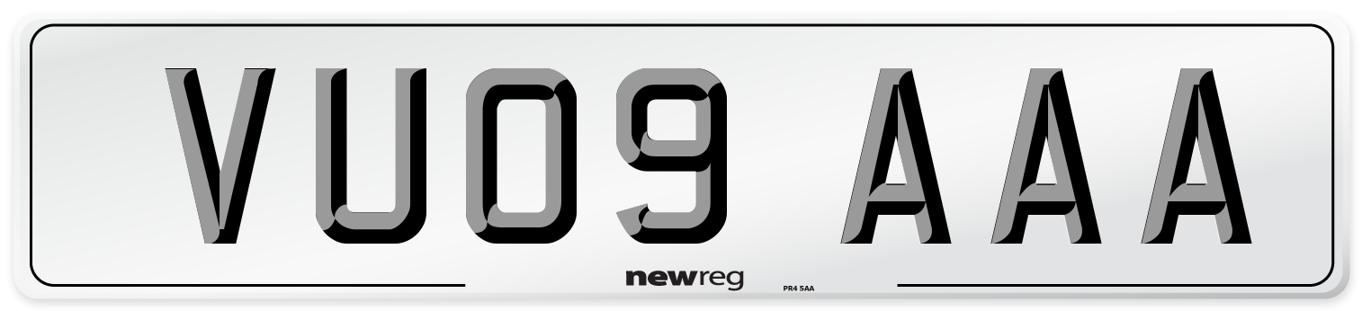 VU09 AAA Number Plate from New Reg